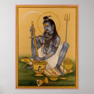 Shiva Making Bhang Poster