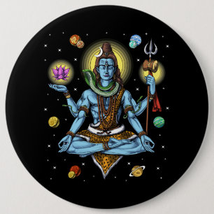 Shiva Meditation 6 Inch Round Button