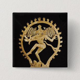 Shiva Nataraja 2 Inch Square Button