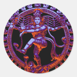 Shiva Nataraja dancing Classic Round Sticker