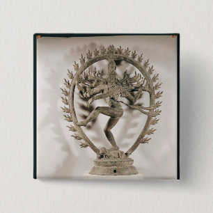 Shiva Nataraja, Dravidian 2 Inch Square Button