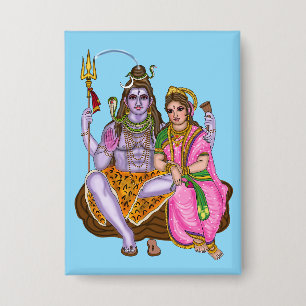 Shiva Parvati Button