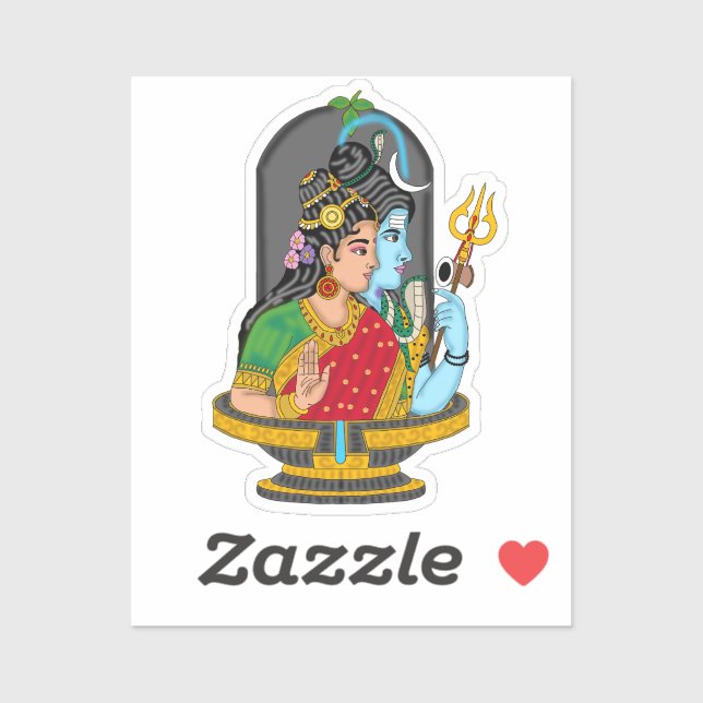 Shiva Parvati Divine Couple Sticker – Eternal Love (Feuille)