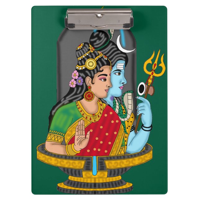 Shiva Parvati – Divine Love & Blessings Clipboard (Front)