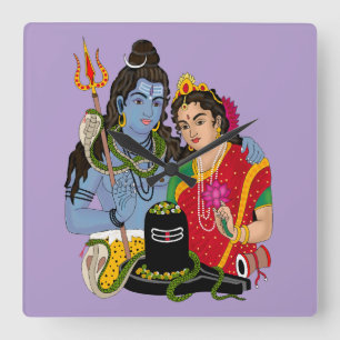 Shiva Parvati Wall Clock