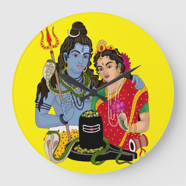 Shiva Parvati Wall Clock (Front)