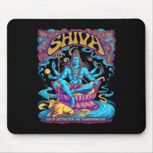 Shiva Print Hindu God Mens Womens Spiritual Tops Mouse Pad
