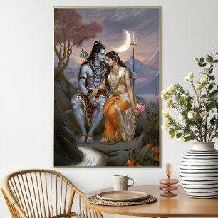 Shiva Shakti: Traditional Hindu Goddess God Poster