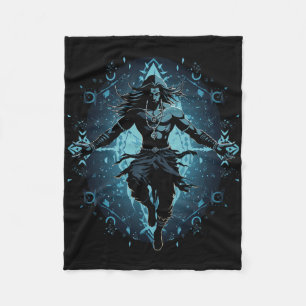 Shiva Spiritual Hindu God Tandava Dance Yoga Medit Fleece Blanket