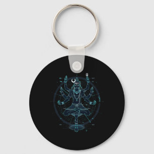 Shiva Spiritual Hindu God Tandava Dance Yoga Medit Keychain