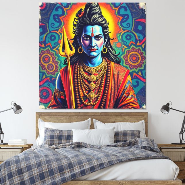 SHIVA THE DESTROYER-5 CANVAS PRINT (Insitu(Bedroom))