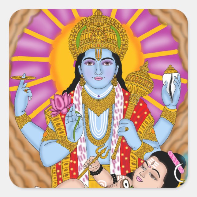 Shiva & Vishnu Stickers – Divine Spiritual Sticker (Front)