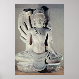 Shiva with ten arms, from Thap Banh It Temple, Poster