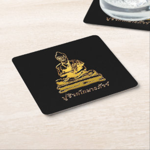 Shivago Komarpaj Buddha of Thai Massage Square Paper Coaster