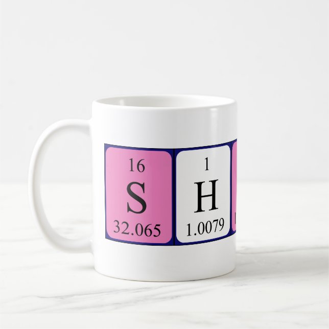 Shivam periodic table name mug (Left)