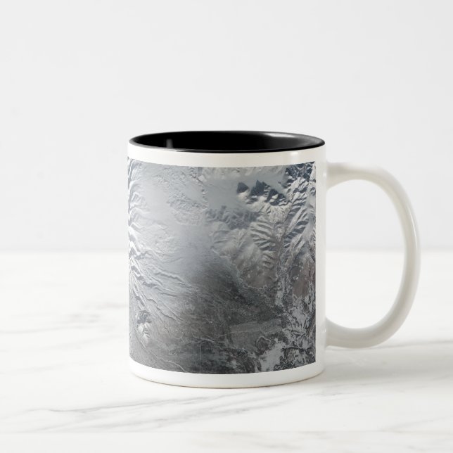 Shiveluch Volcano in Russia Two-Tone Coffee Mug (Right)