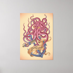 Shiver My Soul Octopus Tatto Canvas Print