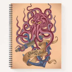 Shiver My Soul Octopus Tatto Notebook