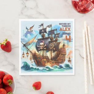 Shiver My Timbers Pirate Theme Napkin