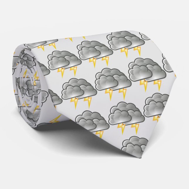 Shivering Rainy Day Clouds Thunder_Cove  Tie (Rolled)