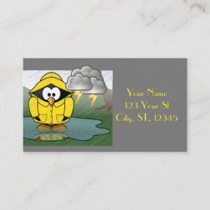 Shivering Rainy Day Penguin Thunder_Cove Business Card