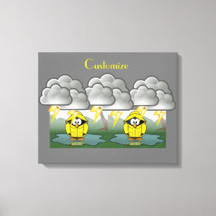 Shivering Rainy Day Penguin Thunder_Cove Canvas Print