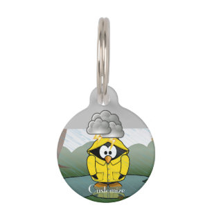 Shivering Rainy Day Penguin Thunder_Cove Pet Tag