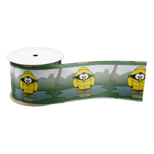Shivering Rainy Day Penguin Thunder_Cove  Satin Ribbon