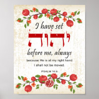 Shiviti Psalm 16 Grenades Anglais Poster d'Art