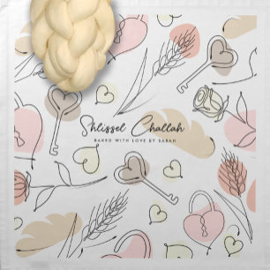 Shlissel Challah Modern Sketch Rising Dough Cover Napkin