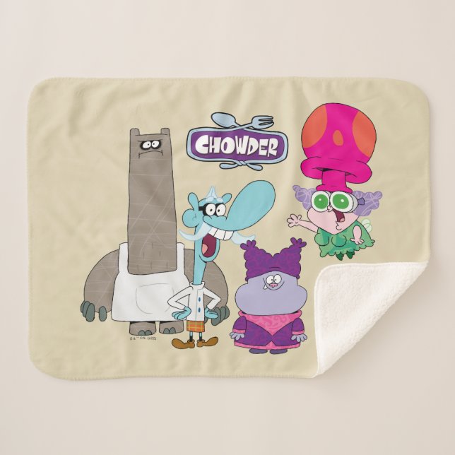 Shnitzel, Mung, Chowder, and Truffles Sherpa Blanket (Front (Horizontal))