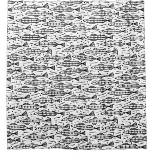 Shoal of Fish Pattern - Black on White