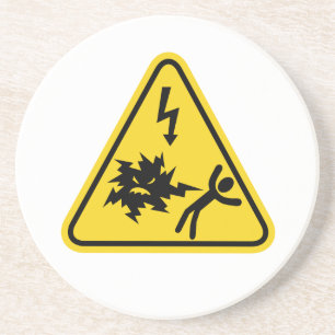 Shock Hazard Sign Coaster