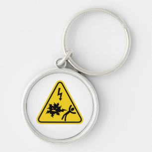Shock Hazard Sign Keychain
