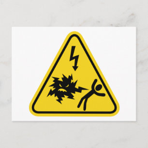 Shock Hazard Sign Postcard