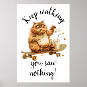 Shocked brown cat poster