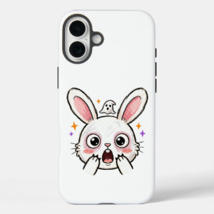 Shocked Bunny Halloween Ghost Face iPhone 16 Plus Case