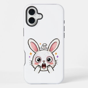 Shocked Bunny Halloween Ghost Face iPhone 16 Plus Case