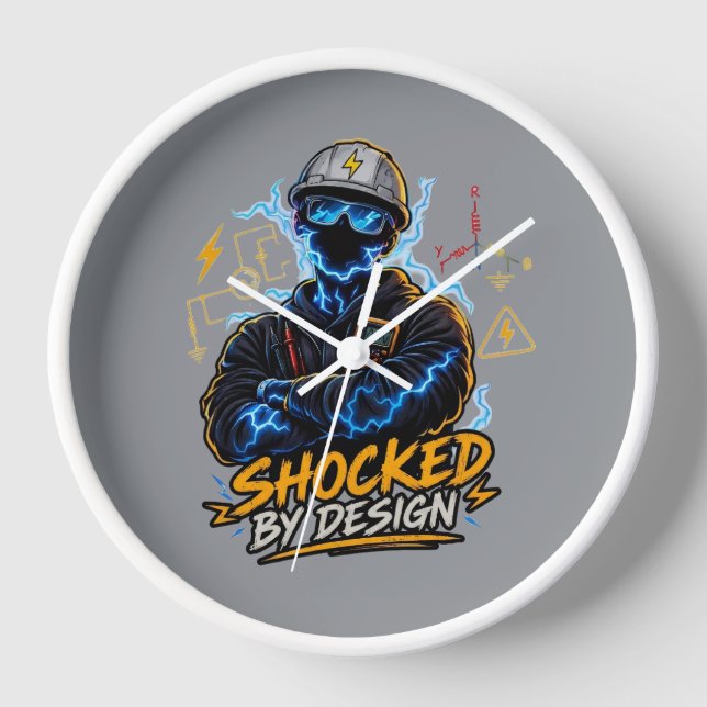 Shocked By Design High Voltage Electrical Engineer Clock (Front)