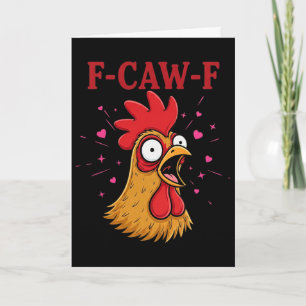 Shocked Chicken Funny Bird Valentines Day Men Wome Card