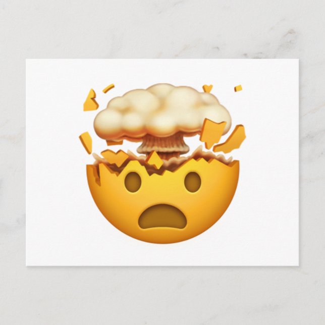 Shocked Face With Exploding Head - Emoji Postcard (Front)