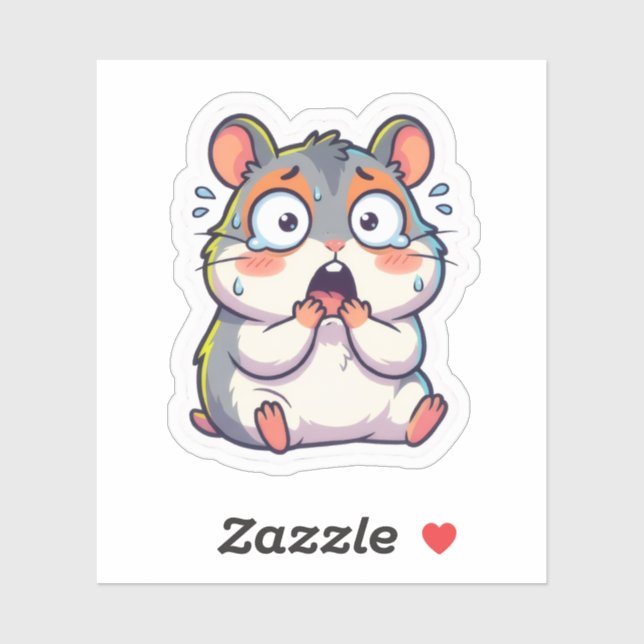 Shocked Kawaii Hamster Sticker (Sheet)