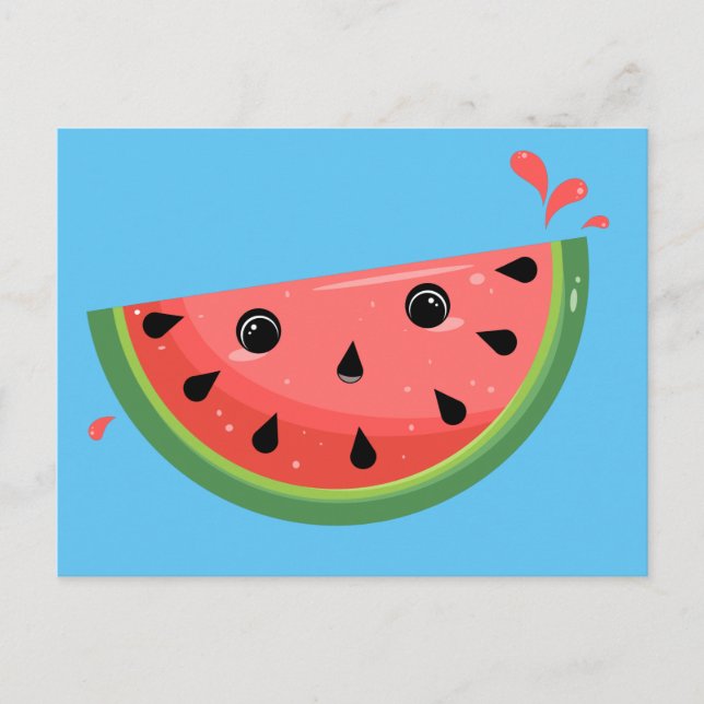 Shocked Kawaii Watermelon Postcard (Front)