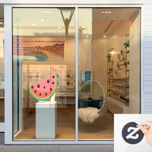 Shocked Kawaii Watermelon Window Cling (Store Window)