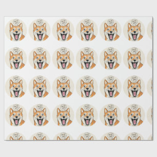 Shocked Shiba Inu "OH MY GOD" - Surprise Meme   Wrapping Paper