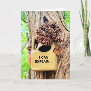 Shocked Squirrel Birthday Card