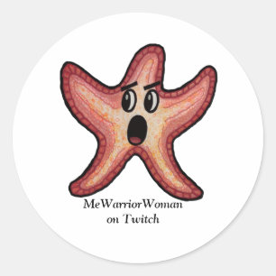Shocked Starfish,  MeWarriorWoman on Twitch Classic Round Sticker