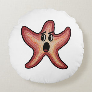 Shocked Starfish Round Pillow
