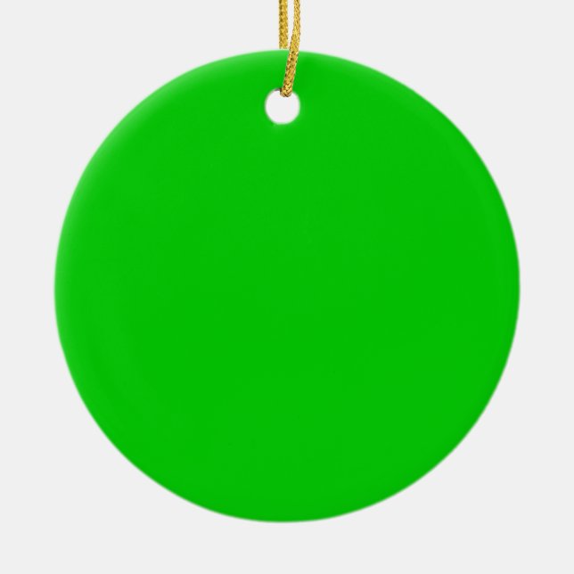 Shocking Green Background template - customise own Ceramic Ornament (Front)