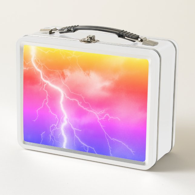 Shocking Lightning Strike Metal Lunch Box (Front)